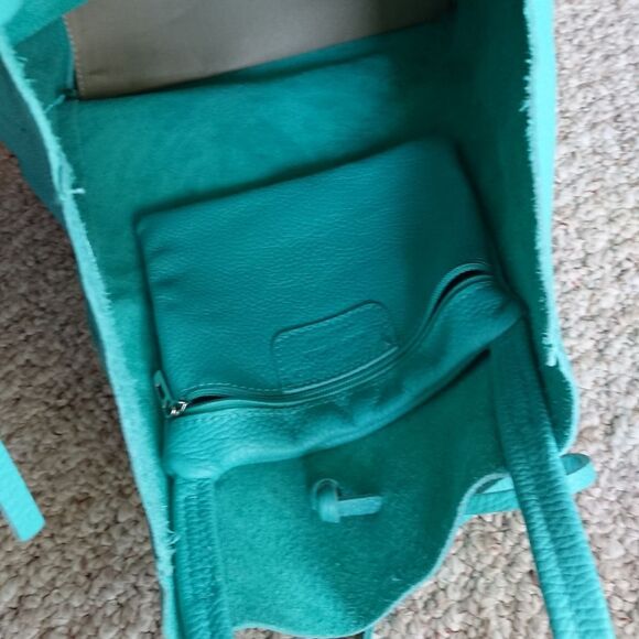 Borse in Pelle Italian Artisan Turquoise Leather bag - Picture 5 of 11